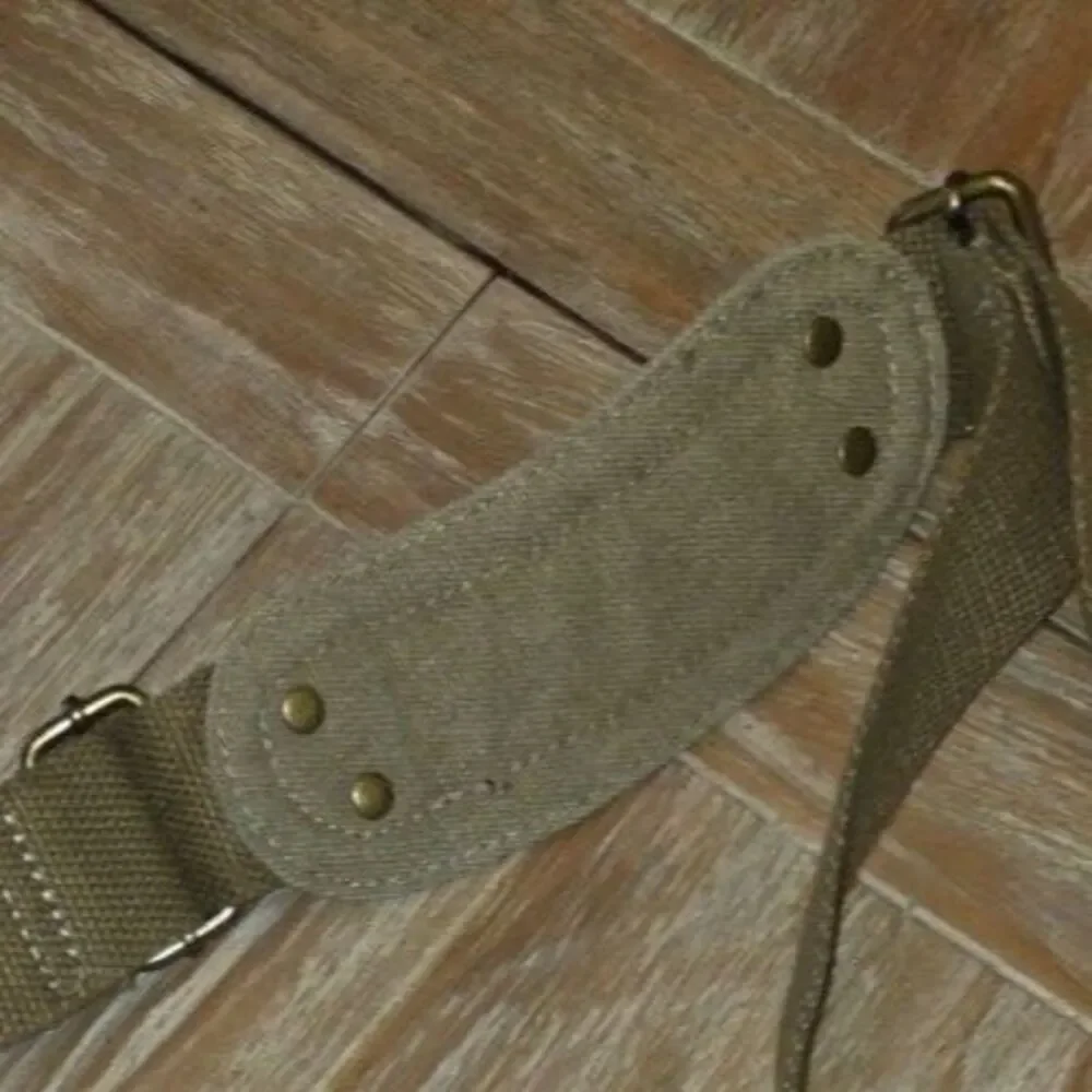 Sechunk Messenger Bag, Military style, leather, canvas, missing front buckles